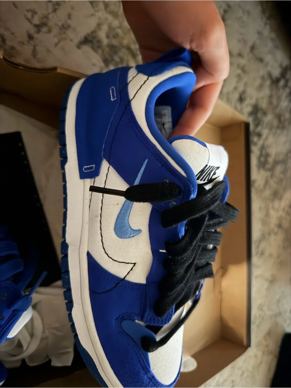 Blue and White womens dunks